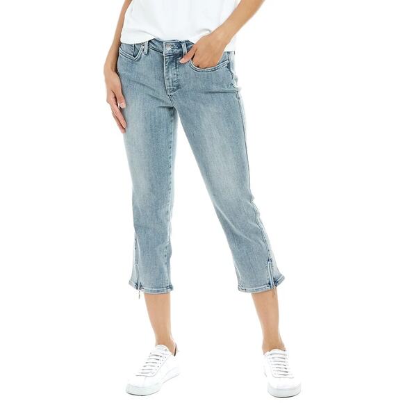 NYDJ Chloe Capri Jeans Light Wash Kick Flare Blue Clean Affection Womens 2 Pants - Picture 1 of 7